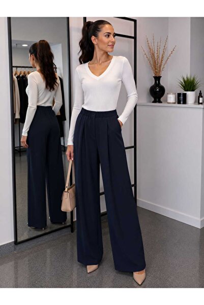 WOMEN Pantaloni damă wide leg eleganți