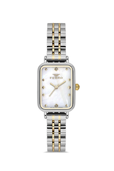 FERRO Yellow and Silver Steel Cord Women's Wristwatch Fl21742A-D 3Atm Water R...