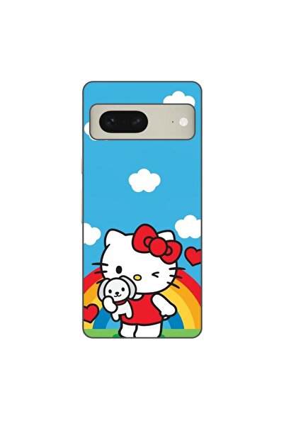 OEM Husa compatibila cu Google Pixel 8 Silicon Gel Tpu Model Hello Kitty Rainbow