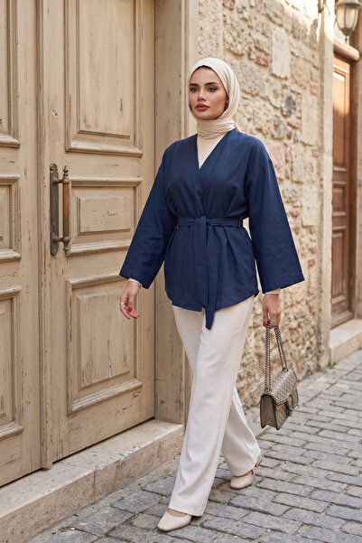 Zeneva Collection Kimono cu curea pentru femei 1177