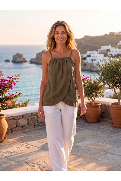 Punta Otantik Pts24250099 Cotton Valvare Blouse with Back Tie and Rope Straps...