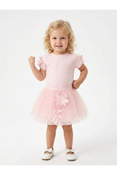 nk kids T-Shirt with Decorated Sleeves and Tutu Skirt Set