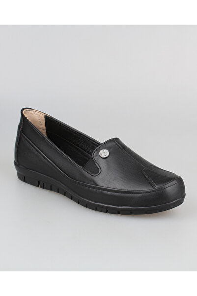 EDİK Shoes for Daily and Mother Use Genuine Leather Lining Heel Cushioned Sys...