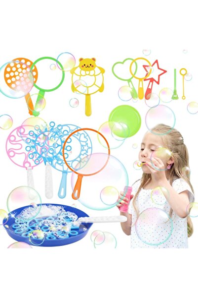 Arabest 15-Piece Giant Bubble Wand Set,Large Bubble Maker with Tray,Outdoor A...