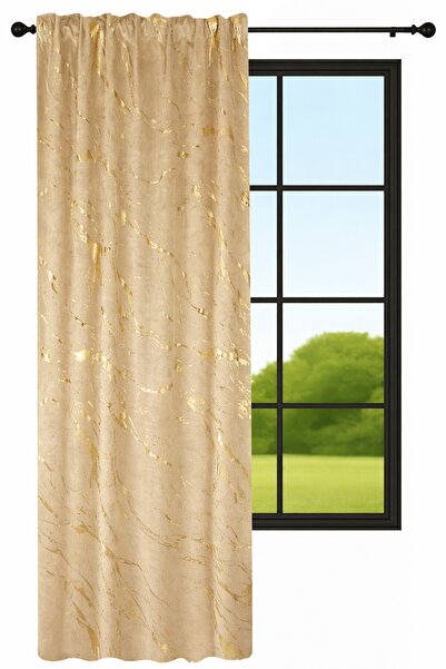NOW-ART , Draperie Gata Facuta, Design Elegant, 140x240 cm, Bej, Poliester, M...