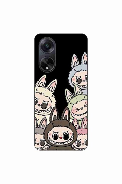 OEM Husa compatibila cu Oppo A98 5G Silicon Gel Tpu Model Labubu Pattern Black