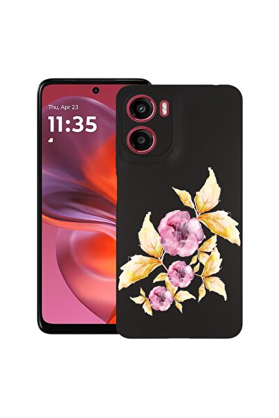 bestcase Калъф за Motorola Moto G06 с дизайн на пастелни цветя, TPU матов улт...