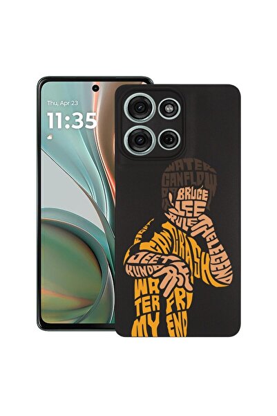 bestcase ¬Æ Husa pentru Motorola Moto G75, Calligraphy Bruce Lee, Slim Silico...