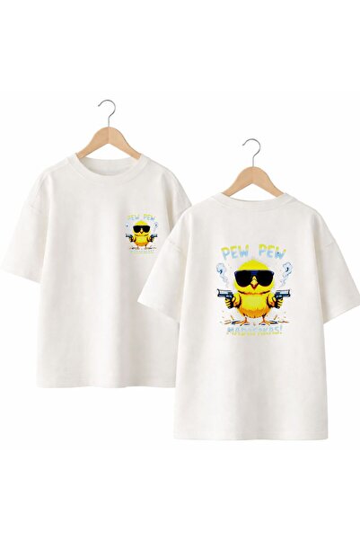 playwear Tricou cu decolteu rotund, 100% bumbac, imprimat pe spate și pe piep...