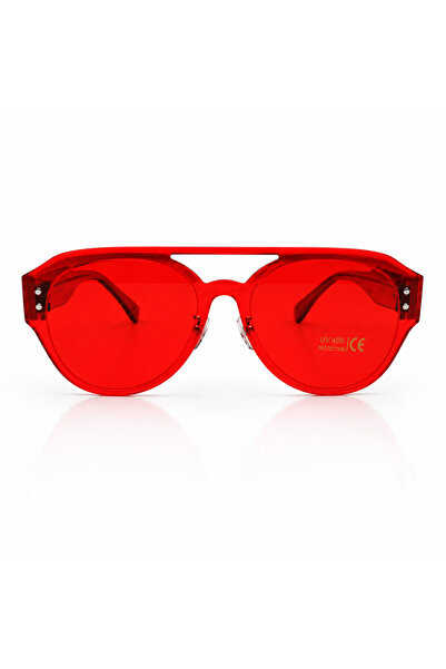 Matteo Ferari Дамски червени прозрачни слънчеви очила UV400 – Моден овърсайз ...