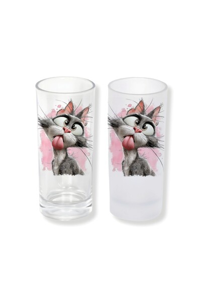 Ghostbastır Confused Cat Raki Cup With/Without Ice Option – 1 Stylish Present...
