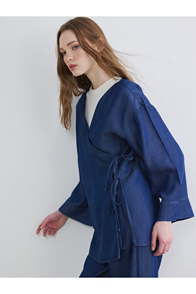 LC Waikiki Kimono de blugi de damă cu guler la două rânduri de nasturi