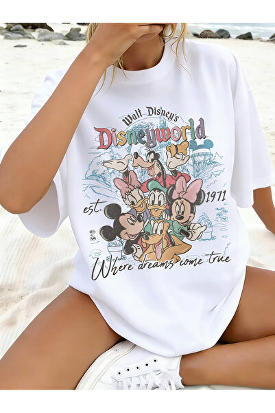 SAUDI DISNEYLAND disneyland Men and Women's 100% Cotton T-Shirt - Oversized C...