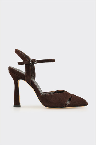 Elle Shoes Kahve Deri Kadın Klasik Sandalet