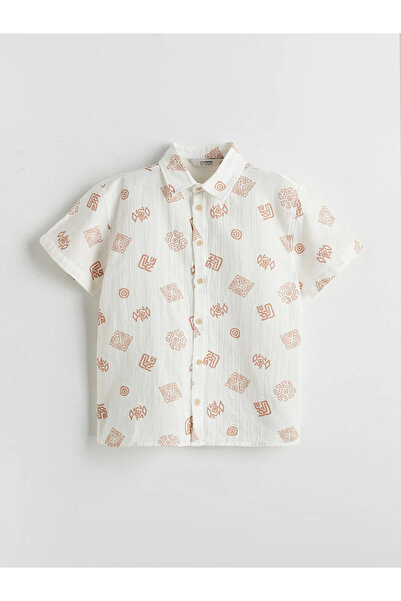 LC Waikiki Boy's White Comfortable Patterned Shirt