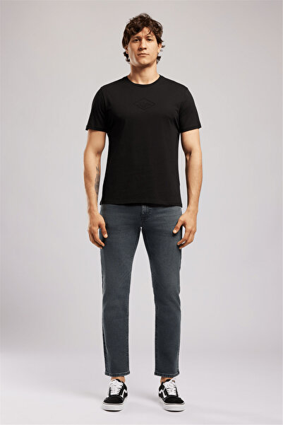 Lee Cooper Mattias Men's Regular Fit 100% Cotton Printed Crew Neck T-Shirt Black
