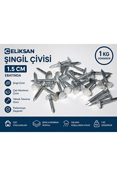 YMN Şıngıl Çivisi -Shingle -Çatı Membran Çivisi -Çivi -1,5cm (Pk.İçi/Kg.: 1Kg )