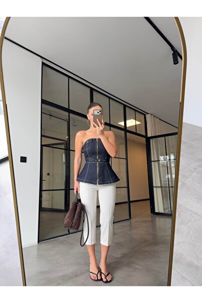 BB Bensu Buyruk Çimali Capri Pants White