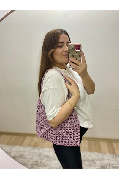 Rabika Motif El Örgüsü Hasır Çanta