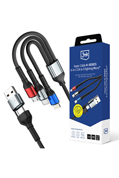 3MK Кабел за данни Hyper N-Series 6в1 - USB-C/USB мъжки, USB-C женски към USB...