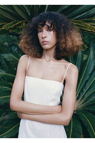 MANGO Woman Keten evaze elbise