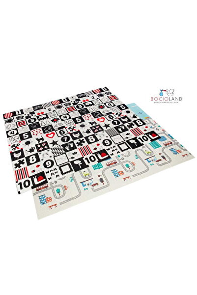 Bocioland Covoras de joaca pliabil City 200x150x1 cm cu doua fete,suprafata i...