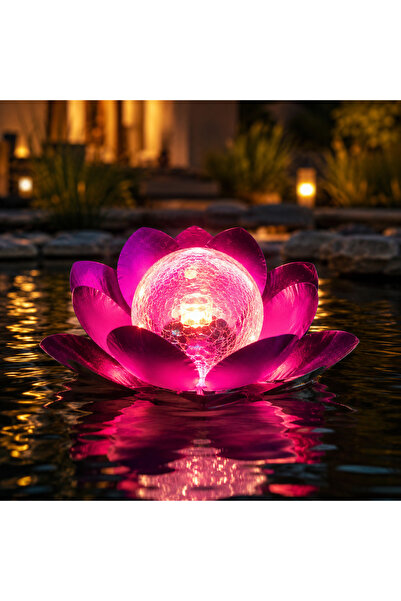 EMATTEIRO Lampă Solară LED Lotus pentru Grădină, Lumină Caldă, Rezistentă la ...