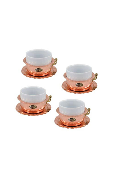 Destilatori Set 4 Cesti Cafea din Cupru si Portelan 200ml