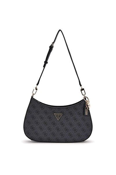 Guess μαύρη τσάντα ώμου Noelle Top Zip 4G Logo