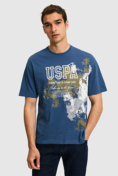 U.S. Polo Assn. تي شيرت رجالي مريح برقبة دائرية باللون الأزرق الداكن 50322542...