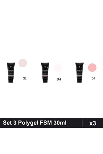 FSM Set 3 Polygel 30ml - Nr.32, Nr.04, Nr.09 - Constructie Unghii