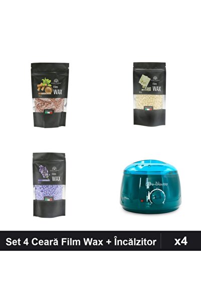 global fashion Set 4 Ceară Epilare Film Wax 100g + Încălzitor ProWax - Santal...