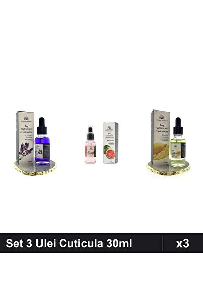 global fashion Set 3 Ulei Cuticula Pipetă 30ml - Lavandă, Pepene Verde, Lămâie