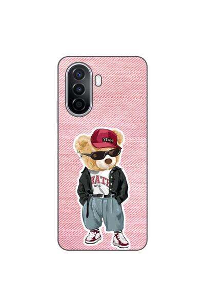 OEM Husa compatibila cu Huawei Nova Y70 Silicon Gel Tpu Model Pink Jeans Bear