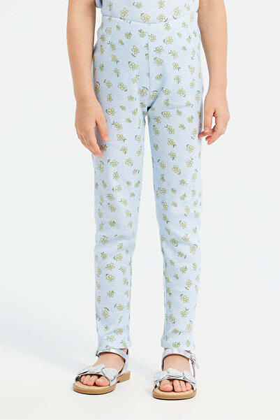 REDTAG Girls Blue Printed Leggings