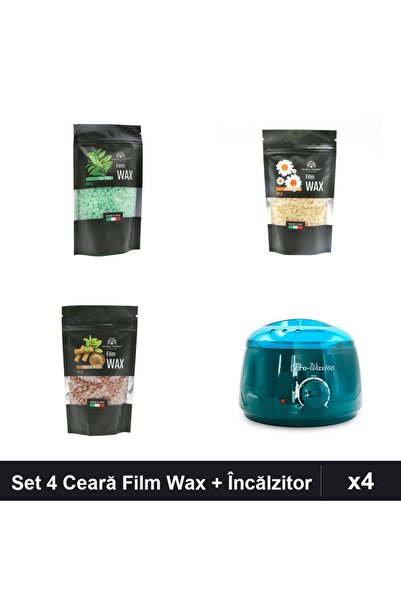 global fashion Set 4 Ceară Epilare Film Wax 100g + Încălzitor ProWax - Tea Tr...
