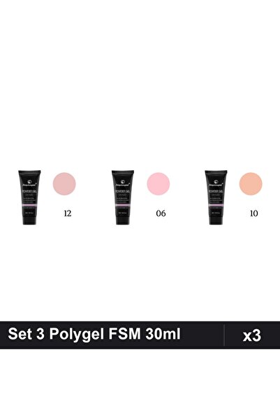 FSM Set 3 Polygel 30ml - Nr.12, Nr.06, Nr.10 - Constructie Unghii