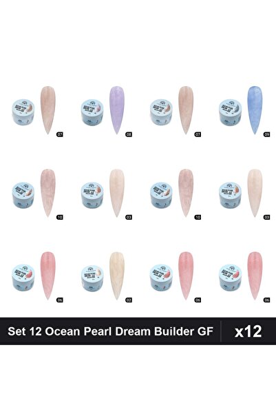 global fashion Set 12 Ocean Pearl Dream Builder 15g - Nr.02 Nr.03 Nr.06 Nr.07...