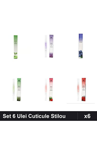 global fashion Set 6 Ulei Cuticule Tip Stilou - Mar Verde, Lavanda, Blueberri...