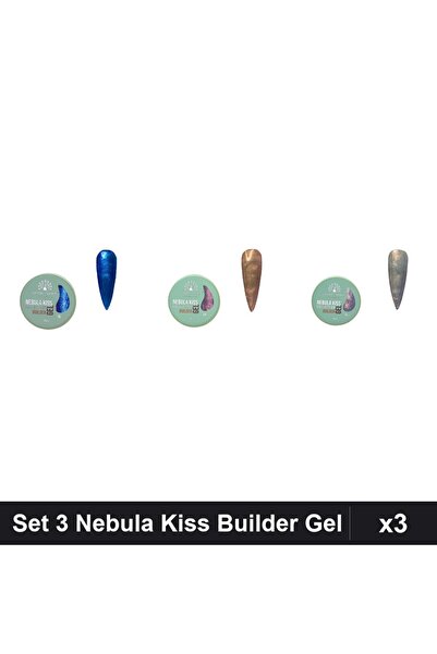 global fashion Set 3 Nebula Kiss Builder Gel 15g - Nr.16, Nr.04, Nr.11
