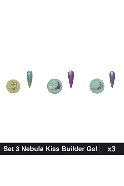 global fashion Set 3 Nebula Kiss Builder Gel 15g - Nr.02 Nr.08 Nr.09