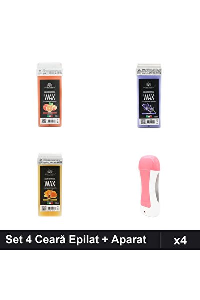 global fashion Set 4 Ceară Epilat Unică Folosință 100ml - Portocală, Lavandă,...