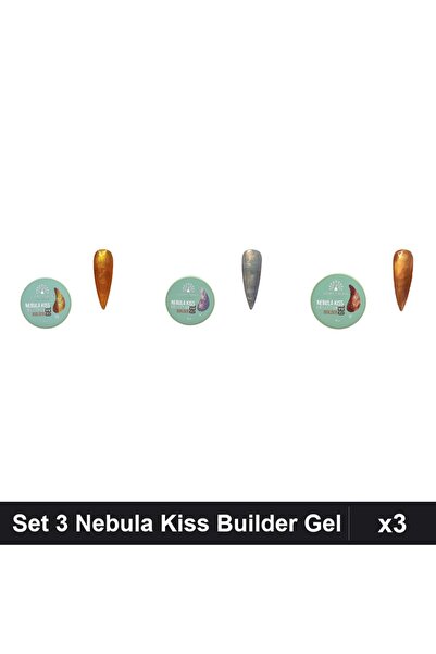 global fashion Set 3 Nebula Kiss Builder Gel 15g - Nr.05, Nr.11, Nr.12