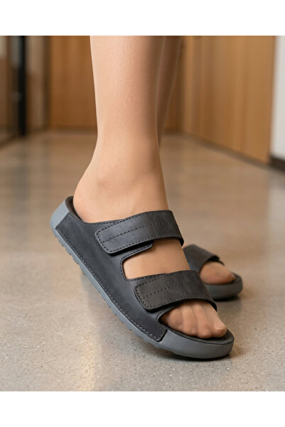 MULEX Nha 1351 Daily Black Orthopedic Anatomical Slippers