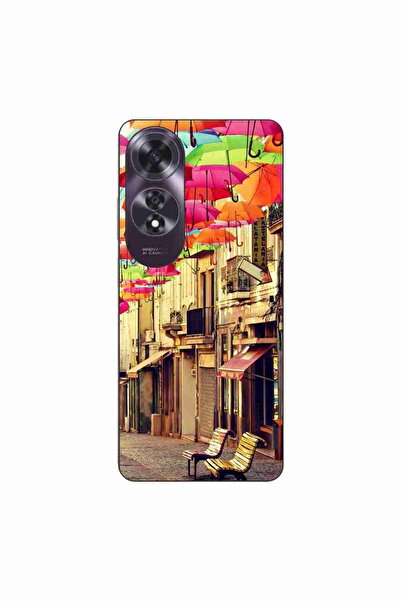 OEM Husa compatibila cu Oppo A60 4G Silicon Gel Tpu Model Strada Umbrele Colo...