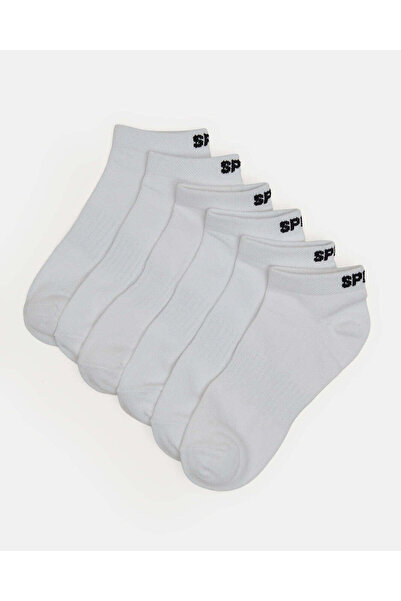 REDTAG Senior Boys White 3 Pairs Ankle Length Socks