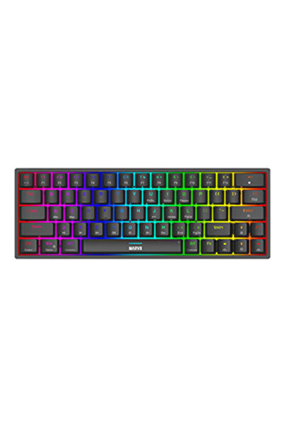 MARVO Tastatură SHOGO 63, tastatură US, pentru jocuri, cu fir (USB), neagră, ...