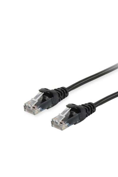 EQUIP Cablu patch Cat6 U/UTP 2xRJ45 0.15m negru PVC pungă de plastic