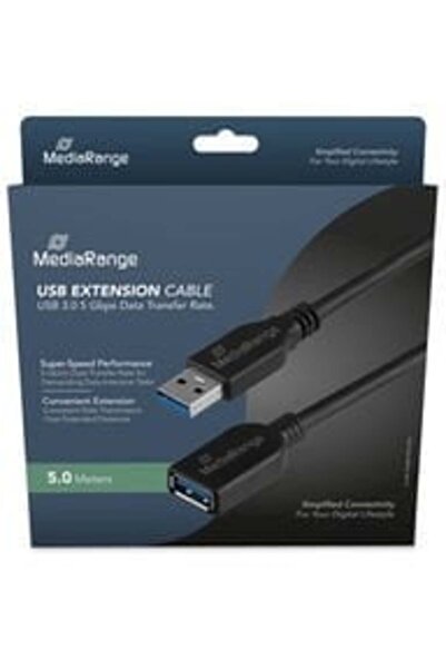 MediaRange USB-Verl√§ngerungskabel, USB 3.0, 5 GB/s, 5m, sw