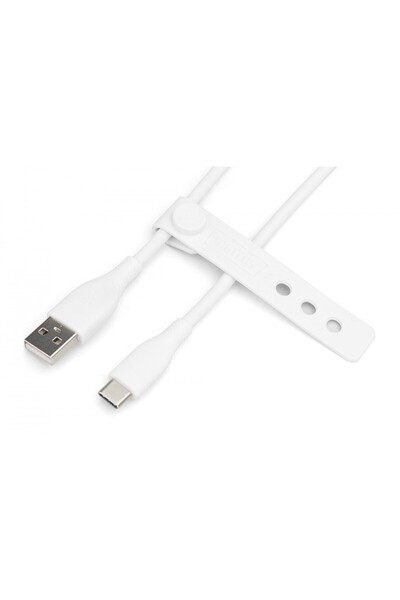 Digitus Cablu USB 2.0 Tip C - A din silicon, 0,5m, alb